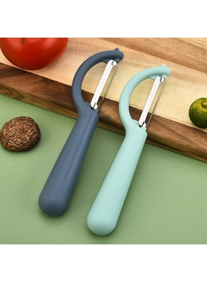 هابي هوم مقشرة خضروات وفواكه بشفرة ستانلس ستيل ومقبض بلاستيك – أداة منزلية للمطبخ لتقشير البطاطس، الجزر، الخيار والخضروات والفواكه بسهولة وسرعة – تصميم مريح وعصري للاستخدام اليومي، سهلة التنظيف، هدية مثالية للنساء والرجال، للطهي، تقديم الضيافة والمناسبات الخاصة - Image 2